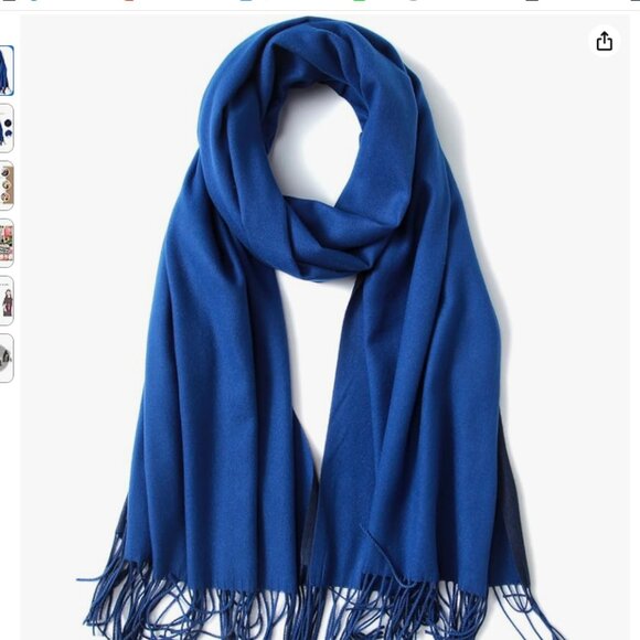 Accessories - *SALE* Elegant Blue Scarf with Fringe